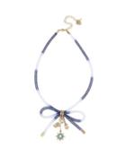 Steve Madden Anchors Away Tube Bow Necklace Blue