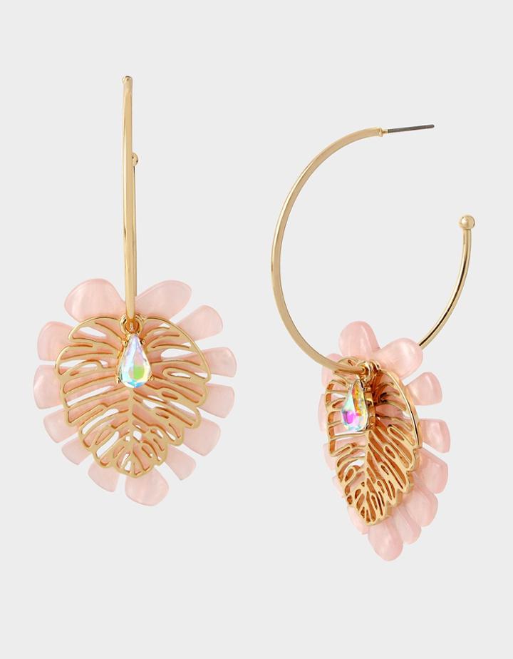 Betseyjohnson Welcome To The Jungle Leaf Earrings Pink