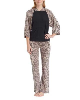 Steve Madden Betseys Coziest Fleece Hoodie Leopard