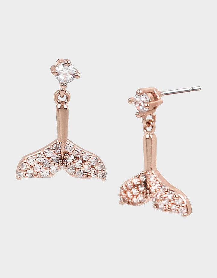 Betseyjohnson Sealife Mermaid Tail Earrings Crystal