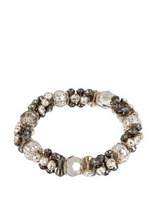 Steve Madden Throwback To Vintage Stretch Bracelet Black