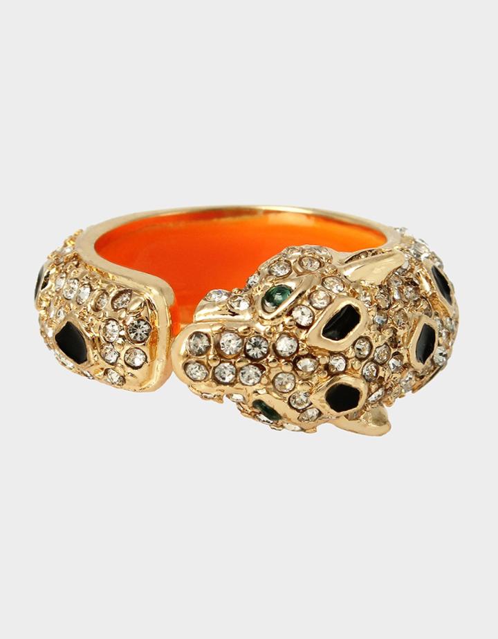 Betseyjohnson True Leopard Statement Ring Crystal