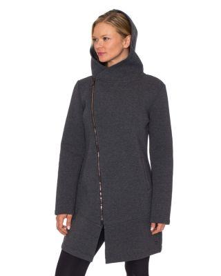 Steve Madden Bonded Tech Fleece Coat Charcoal