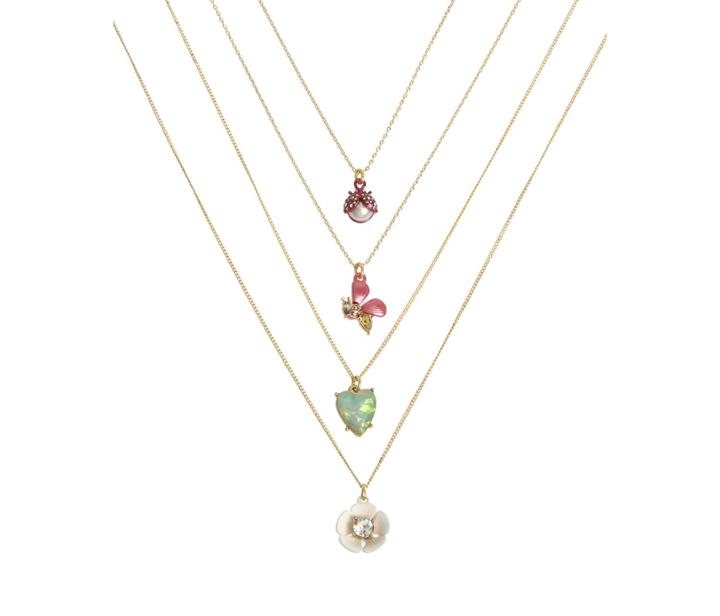 Betseyjohnson Opulent Floral Four Necklace Set Multi