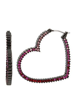 Steve Madden Hearts And Arrows Hoop Earrings Red