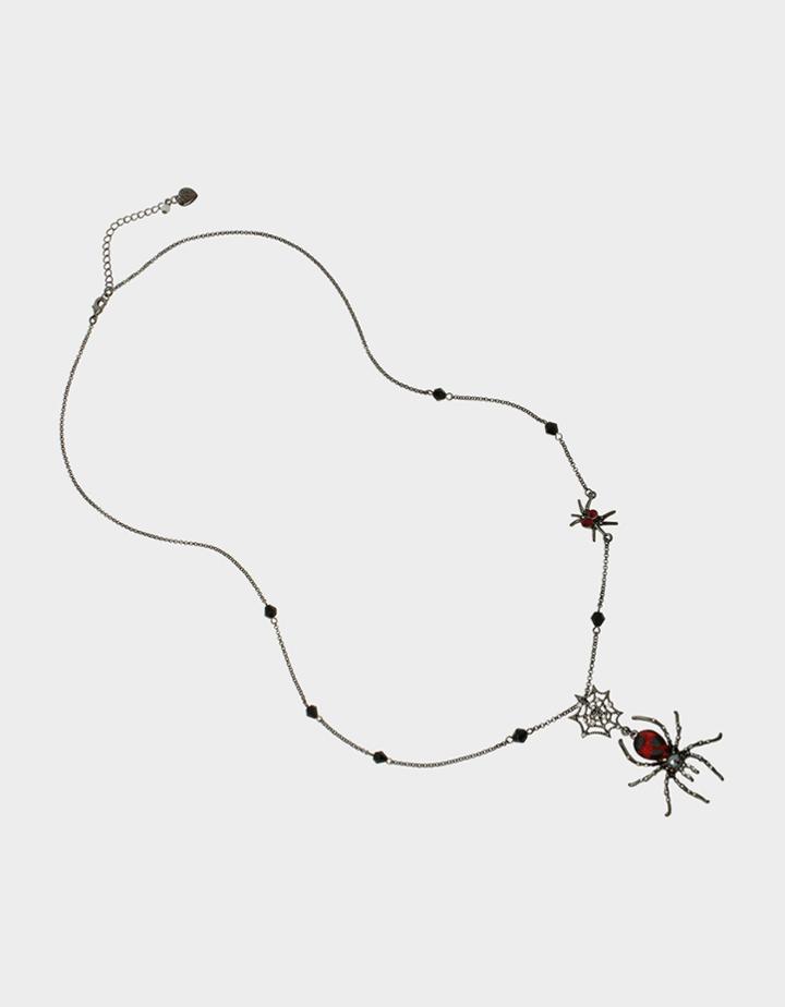 Betseyjohnson Glampire Spider Long Pendant Red