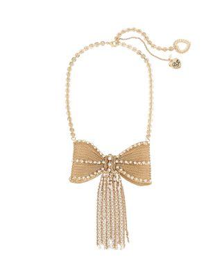 Steve Madden Anchors Away Big Bow Necklace Crystal