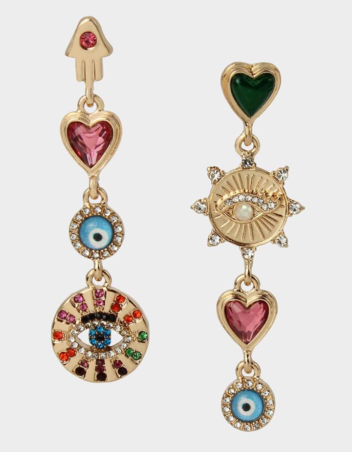 Betseyjohnson Protect Ya Neck Linear Earrings Multi