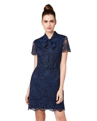 Steve Madden Bow-tastic Lace Dress Blue