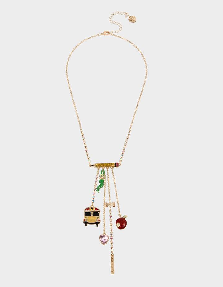 Betseyjohnson Back To School Charmy Y Necklace Multi