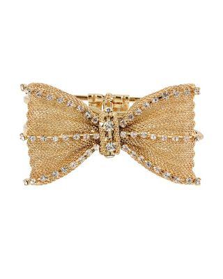 Steve Madden Anchors Away Big Bow Bangle Crystal