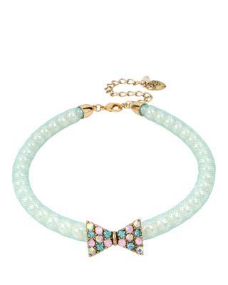 Steve Madden Blue Pearl Charm Choker Blue