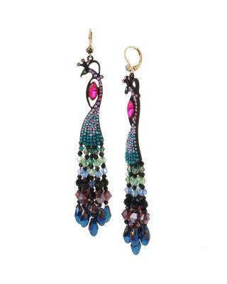 Steve Madden Shake It Off Peacock Earrings Multi