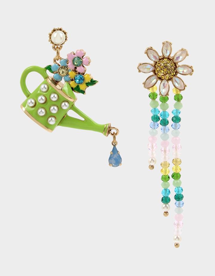 Betseyjohnson Sweetness And Light Watering Can Earrings Green