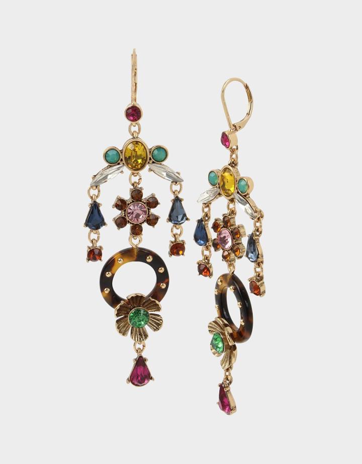 Betseyjohnson Tortifly Chandelier Earrings Multi