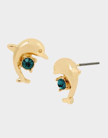 Betseyjohnson Catch The Wave Dolphin Studs Blue