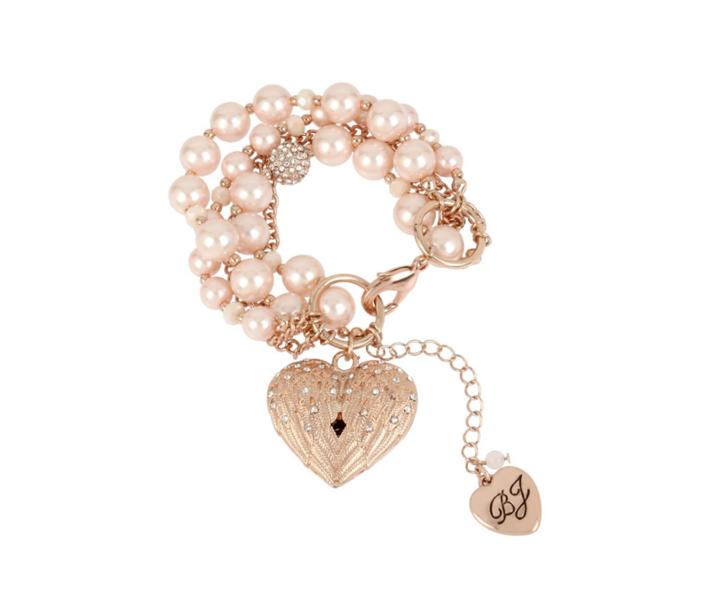 Betseyjohnson Little Angels Heart Bracelet Pink