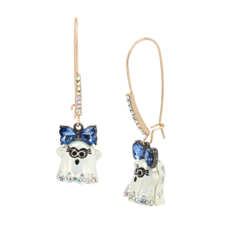 Betseyjohnson Creep It Real Ghost Hook Earrings Purple