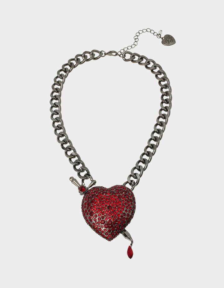 Betseyjohnson Glampire Heart Dagger Pendant Red