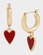 Betseyjohnson Red Hot Heart Huggie Earrings Red