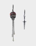 Betseyjohnson Glampire Skull Mismatch Earrings Crystal