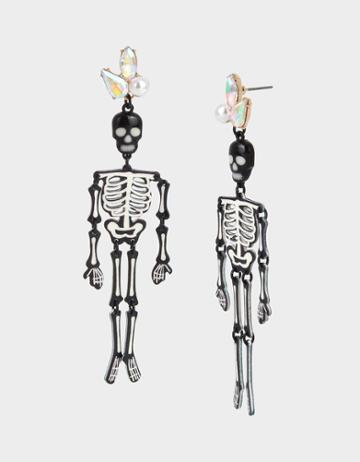 Betseyjohnson Just Treats Skeleton Glow Earrings Crystal