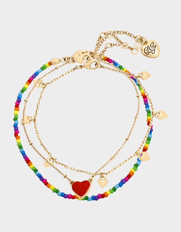 Betseyjohnson Love Is Love Anklet Set Rainbow Multi
