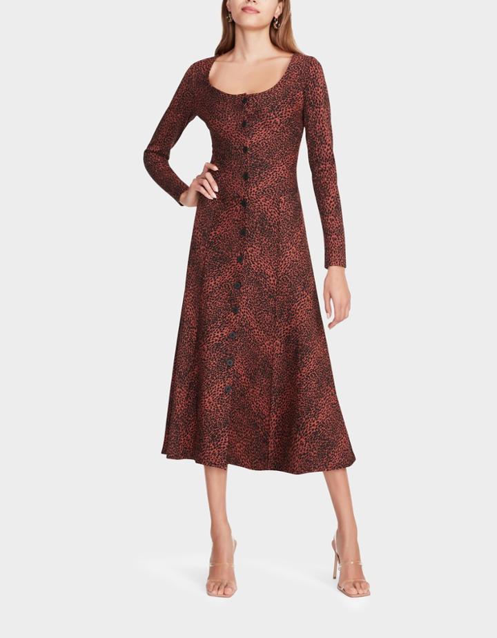 Betseyjohnson Cheetah Jacquard Dress Red