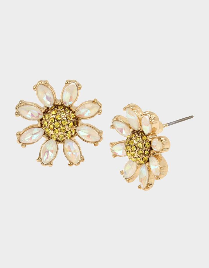 Betseyjohnson Sweetness And Light Daisy Stud Earrings Yellow