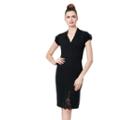 Betseyjohnson Lace Cap Sleeve Detail Midi Dress Black