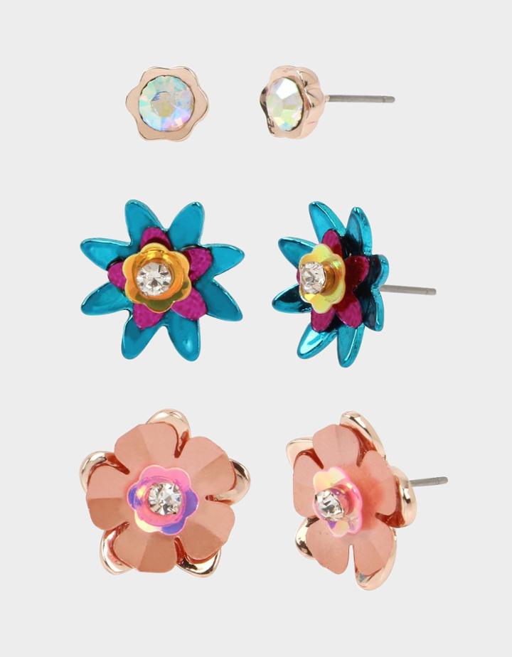 Betseyjohnson Beach Party Flower Stud Set Multi