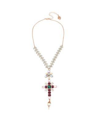 Steve Madden Duchess Of Betseyville Cross Y-necklace Multi