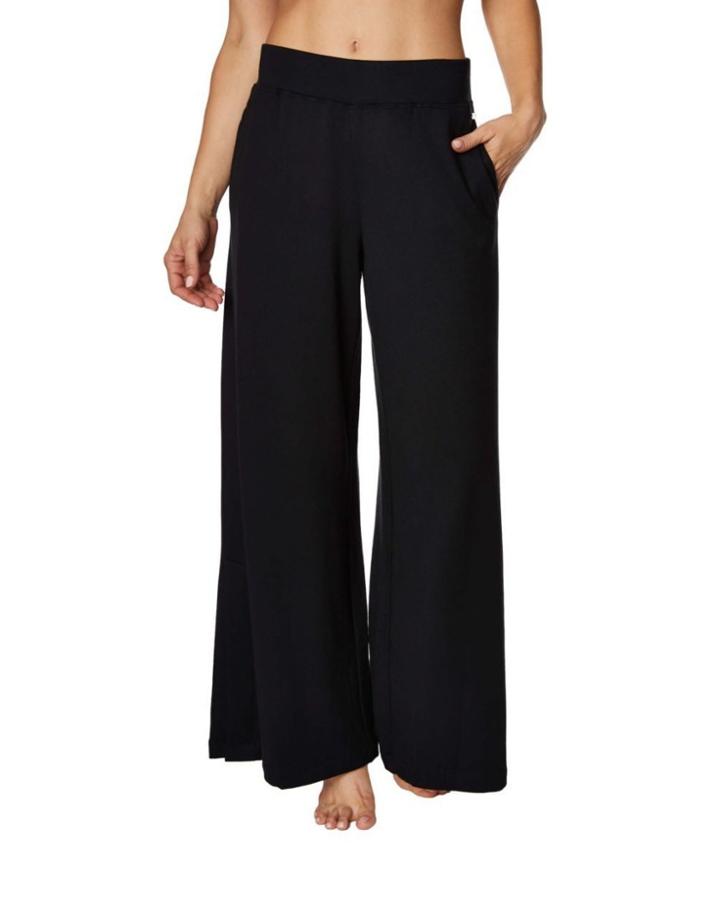 Betseyjohnson Wide Leg Pant With Side Slits Black