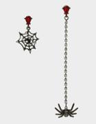 Betseyjohnson Glampire Spider Mismatch Earrings Red