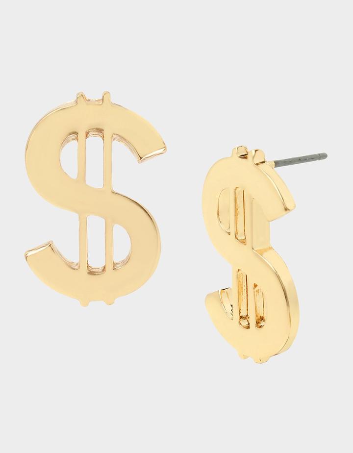Betseyjohnson Nostalgic Pop Dollar Studs Gold