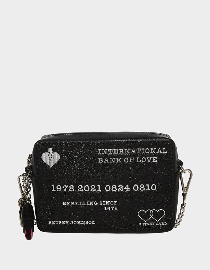 Betseyjohnson Kitsch Bank Of Love Crossbody Black