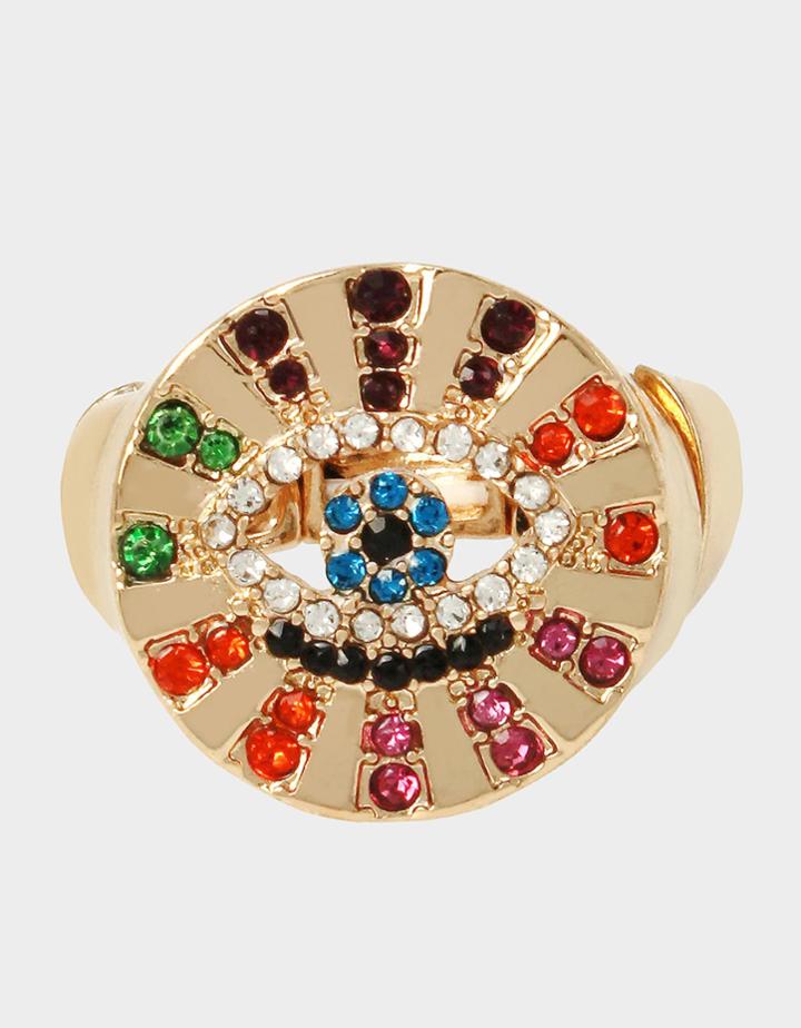 Betseyjohnson Protect Ya Neck Evil Eye Ring Multi