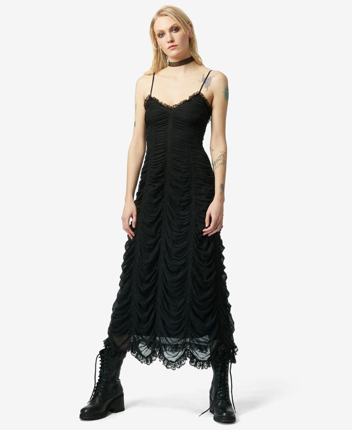 Betseyjohnson Bj Vintage Throw Back Maxi Dress Black