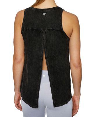 Steve Madden Open Back Bleach Washed Tank Indigo