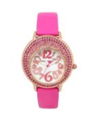 Steve Madden Crescent Crystals Pink Watch Pink