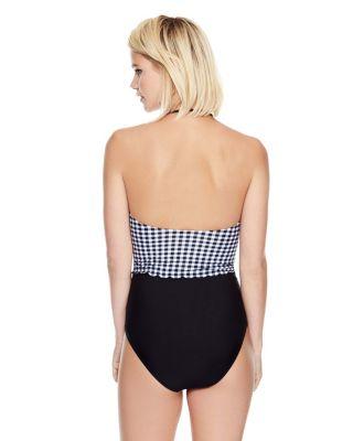 Steve Madden Picnic Gingham One Piece Black/white