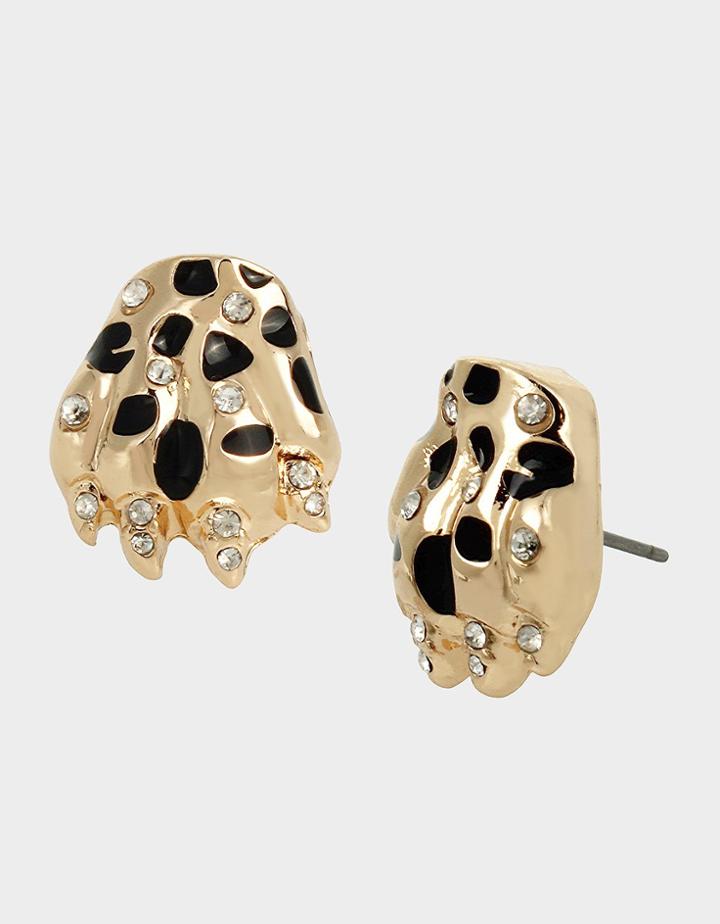 Betseyjohnson True Leopard Studs Crystal