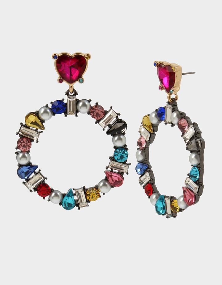 Betseyjohnson Bling Thing Gypsy Hoop Earrings Rainbow Multi