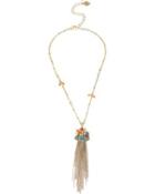 Steve Madden Weave And Sew Multi Woven Fringe Pendant Necklace Multi