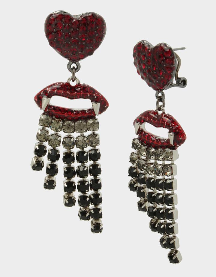 Betseyjohnson Glampire Vampire Heart Earrings Red