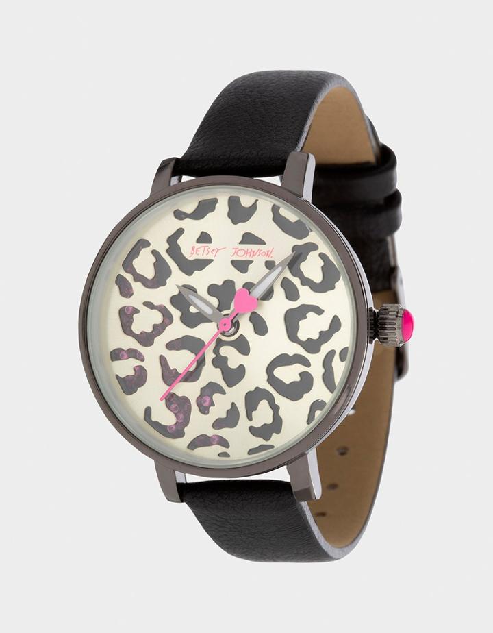 Betseyjohnson Betsey Time Leopard Watch Pink