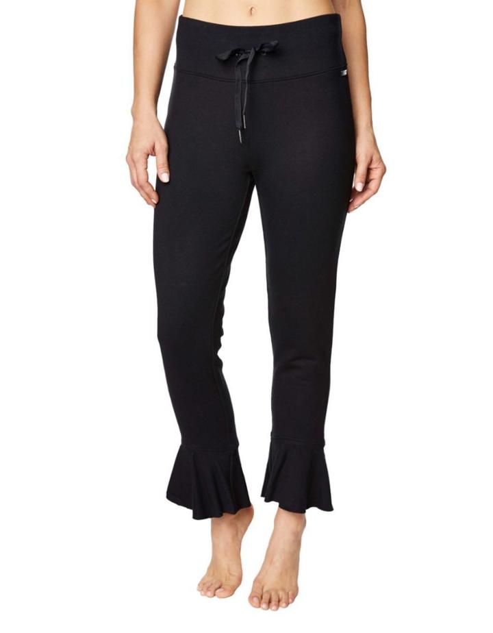 Betseyjohnson Ruffle Hem Terry Pant Black