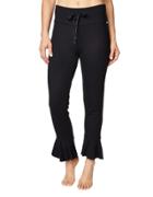 Betseyjohnson Ruffle Hem Terry Pant Black