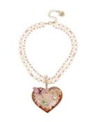 Steve Madden Flat Out Floral Heart Pendant Multi