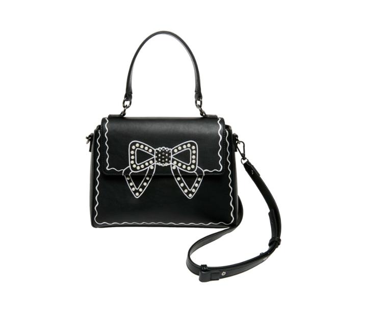 Betseyjohnson Pretty Pearly Bow Crossbody Black